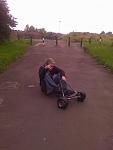 Andrew in his Chav Mobile